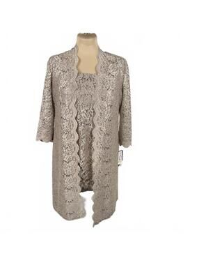 Women's Lace Sequin Tank Top and Open Front Cardigan Set
